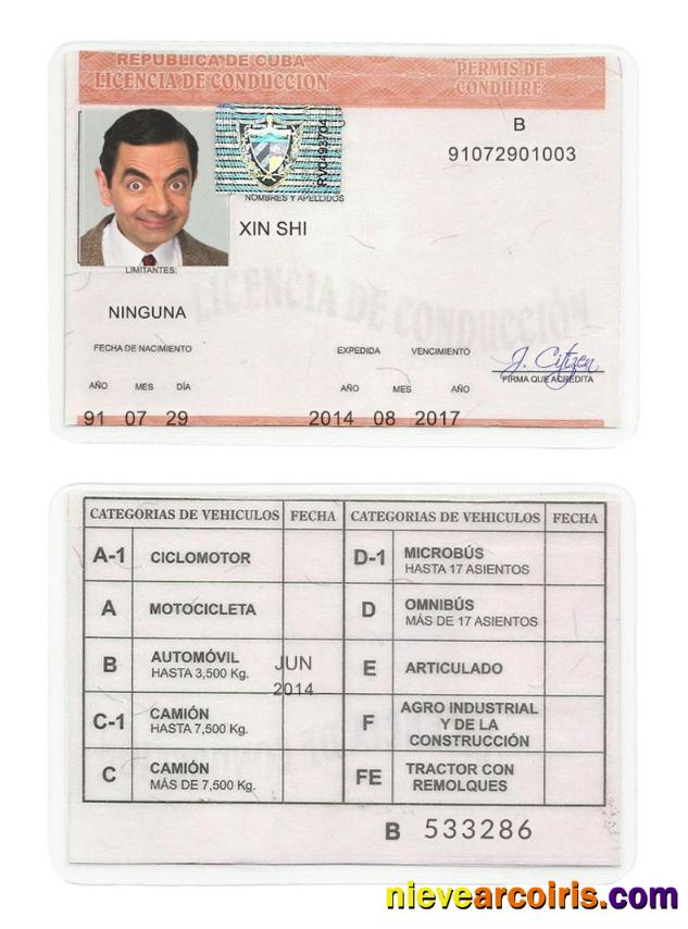 Cuba driving license